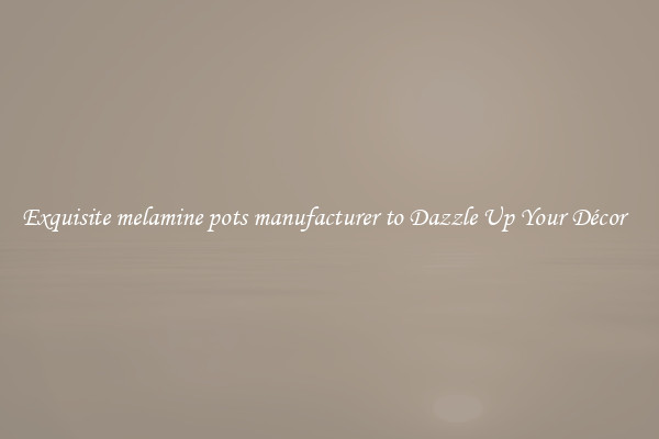Exquisite melamine pots manufacturer to Dazzle Up Your Décor  