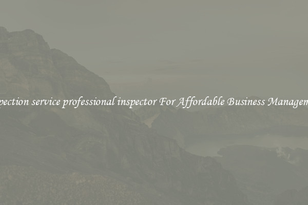 inspection service professional inspector For Affordable Business Management