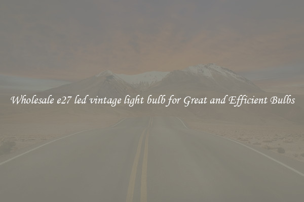 Wholesale e27 led vintage light bulb for Great and Efficient Bulbs