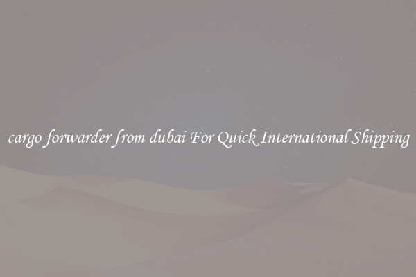 cargo forwarder from dubai For Quick International Shipping