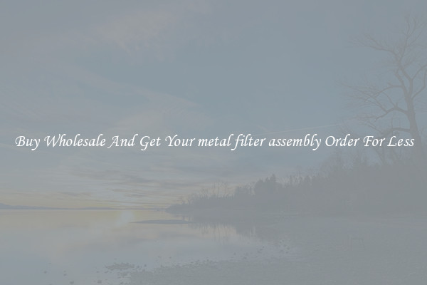 Buy Wholesale And Get Your metal filter assembly Order For Less