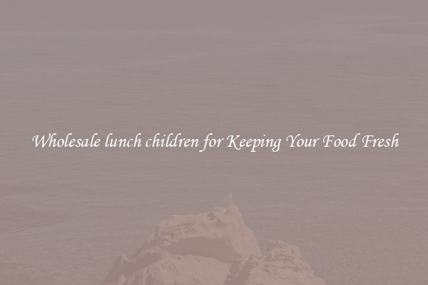 Wholesale lunch children for Keeping Your Food Fresh