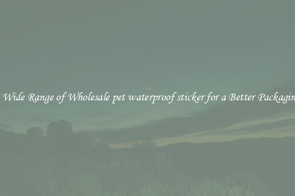 A Wide Range of Wholesale pet waterproof sticker for a Better Packaging 